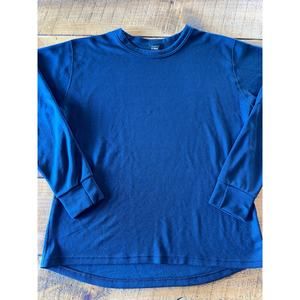 Mens L.L.Bean Navy Blue Long Sleeve Thermal Style Crew Neck Basic Shirt Size‎ L